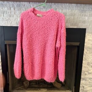 Zenana Outfitters Bright Pink Crew Neck Sweater